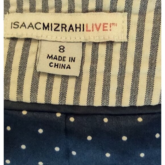 Isaac Mizrahi LIve! Sport Suit Jacket Blue White Button Core Size 8 - Picture 5 of 10